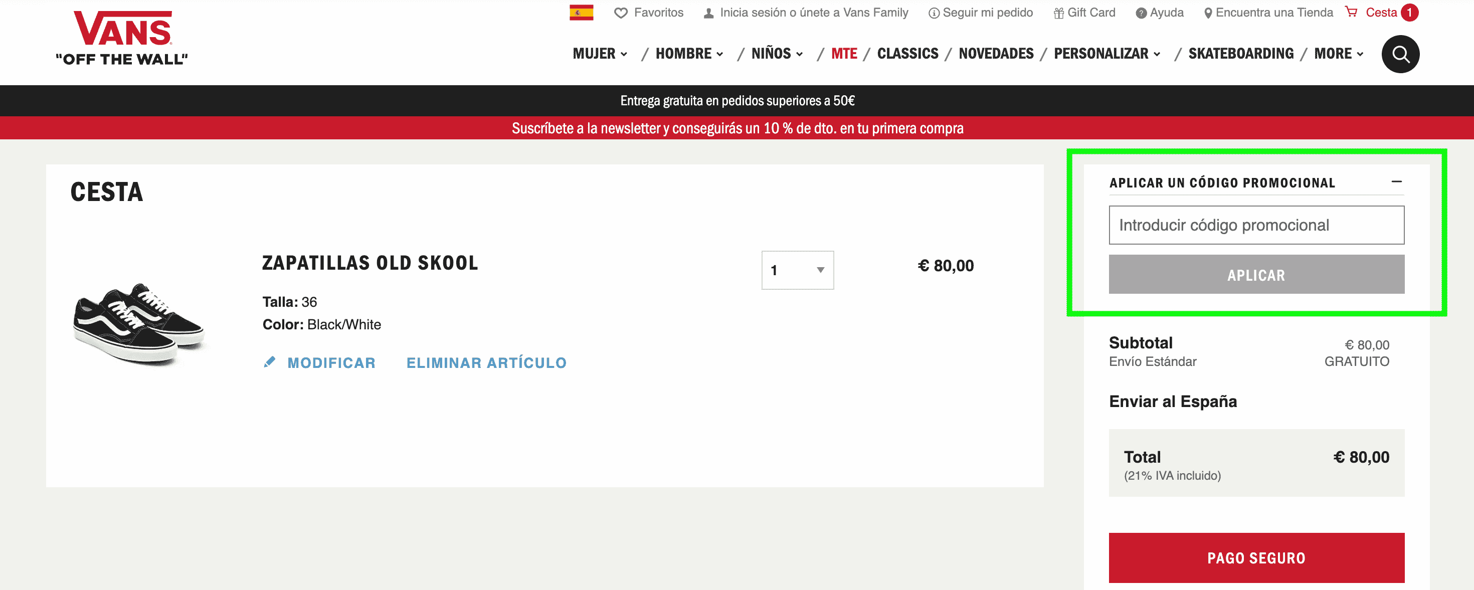 Cupon descuento vans sales