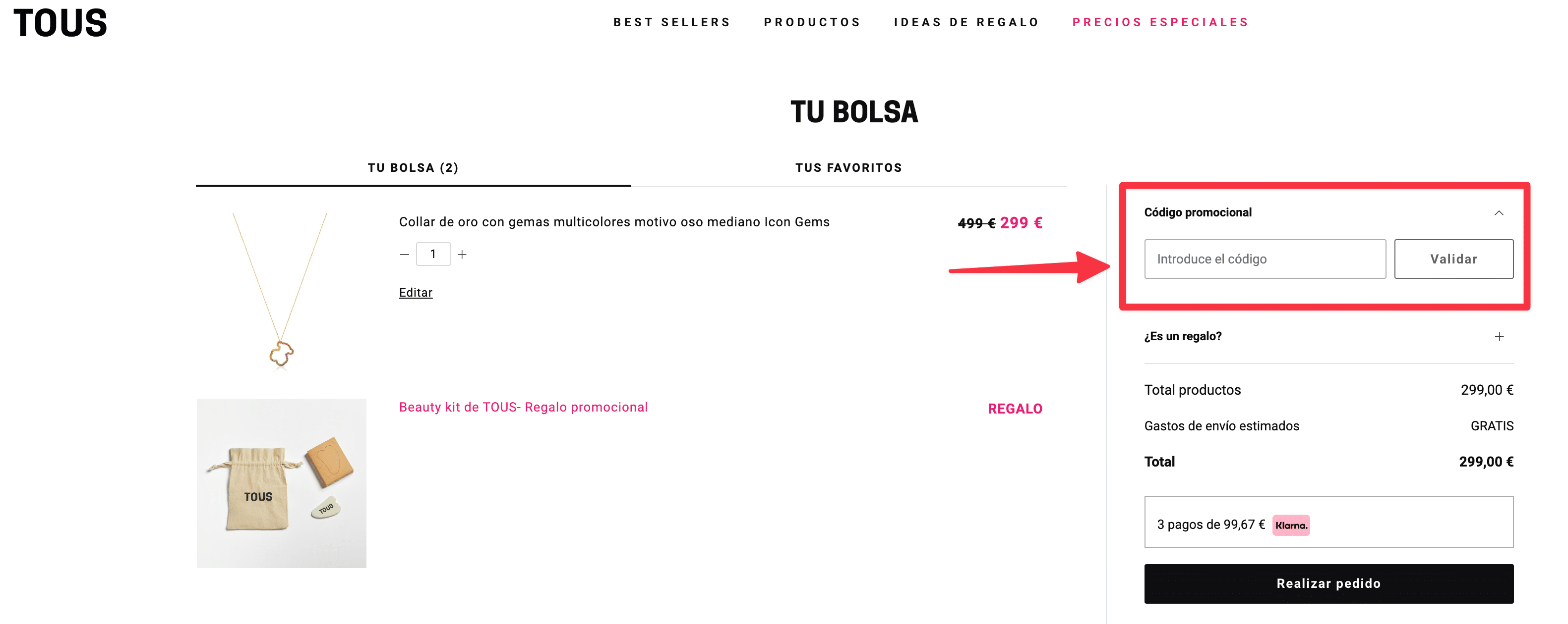 Código promocional 2024 tous 2020